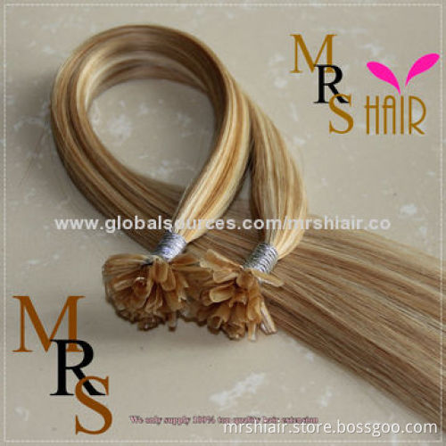 24-inch Piano Color 14#/613# Silk Straight U Tip Hair Extensions